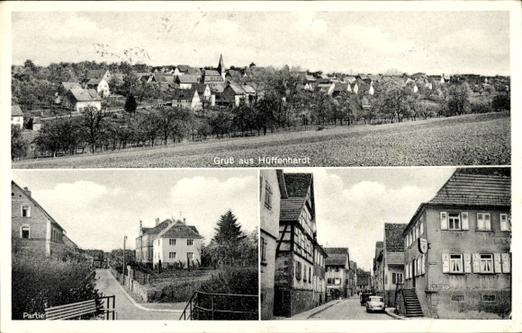 Postcard Hüffenhardt in Baden, general view