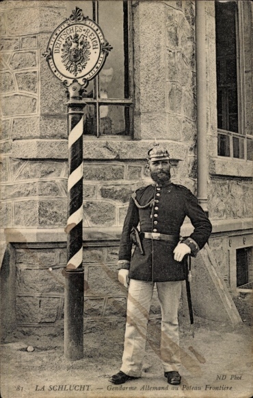 Postcard Schlucht Vosges, German Border Police