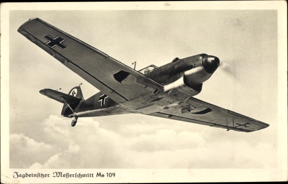 Ak Deutsche Luftwaffe, gevechtsvliegtuig, eenzitterjager Messerschmitt Me 109