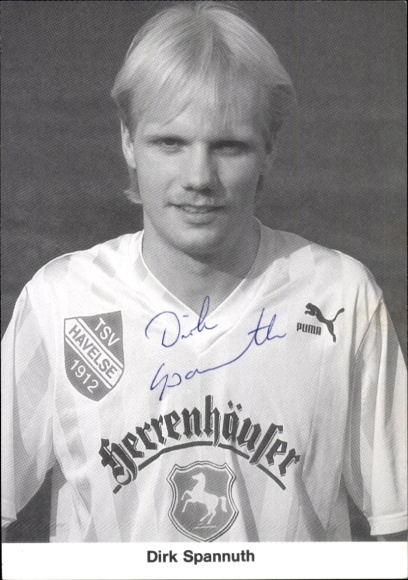 Autogrammkarte Fußballer Dirk Spannuth, TSV Havelse, Autogramm