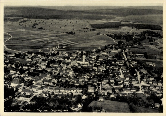 Ak Türkheim in Zwaben, luchtfoto