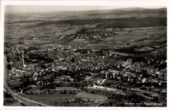 Postcard Bretten in Baden, aerial photograph