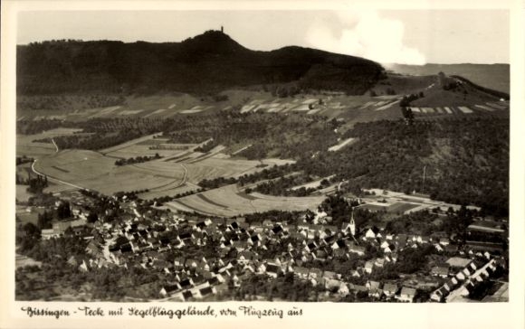 Postcard Bissingen an der Teck, aerial photograph