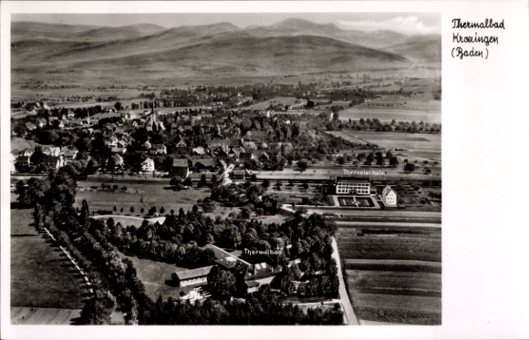 Postcard Bad Krozingen im Breisgau Black Forest, aerial photograph, thermal bath