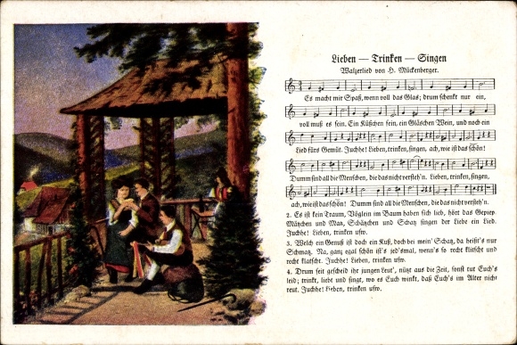 Song Postcard Mückenberger, Hilmar, Love, Drink, Sing
