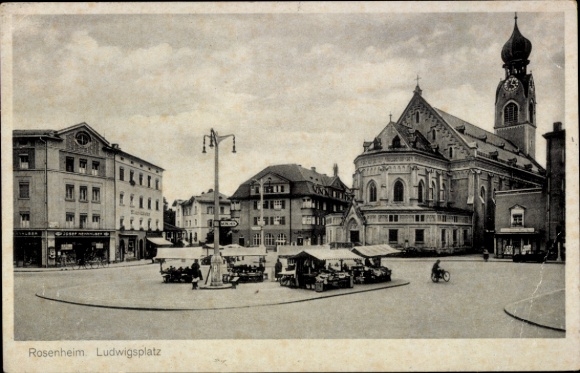 Postcard Rosenheim Upper Bavaria, Ludwigsplatz