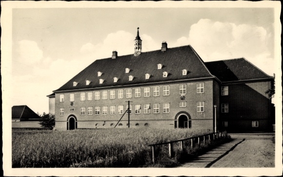 Postcard Niebüll in North Friesland, school