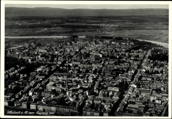 Postcard Offenbach am Main Hessen, aerial photograph