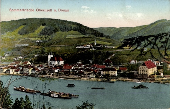 Postcard Obernzell an der Donau Lower Bavaria, general view