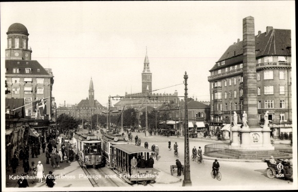 Postcard København Copenhagen Denmark, Vesterbroes Passage med Frihedsstotten