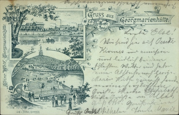 Chromo-Litho Georgsmarienhütte in Lower Saxony, panorama, observation tower