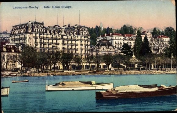 KP Ouchy Lausanne Canton Vaud, Hotel Beau Rivage, łodzie