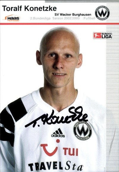 Autogrammkarte Fußballer Toralf Konetzke, SV Wacker Burghausen, Autogramm