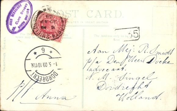 Postcard North Shields Tyne and Wear England, Master Mariners' Asylum, architecture, clock tower