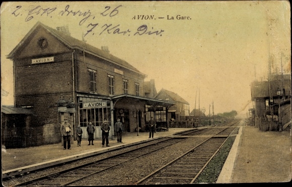 Postcard Plane Pas de Calais, The Train Station