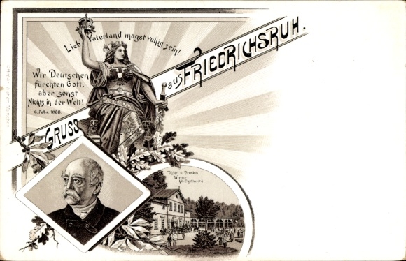 Voorloper litho Friedrichsruh Aumühle Nedersaksen, Bismarck, Niederwaldmonument, Hotel Werner