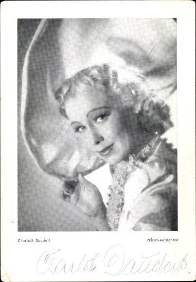 Ak Schauspielerin Charlott Daudert, Portrait, Autogramm