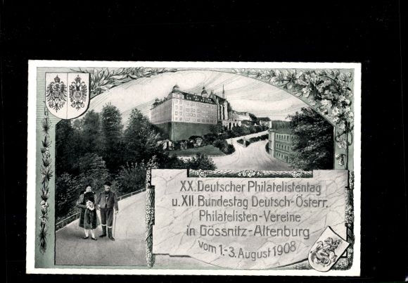 Postwaardestuk Ak PP 27 C98 07, 20e Duitse Filatelistendag 1908