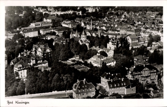 Postcard Bad Kissingen Lower Franconia Bavaria, aerial photograph
