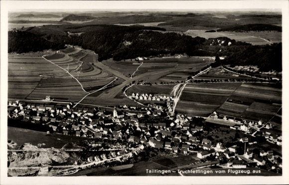 Postcard Tailfingen Truchtelfingen Albstadt in the Zollernalb district, aerial photograph