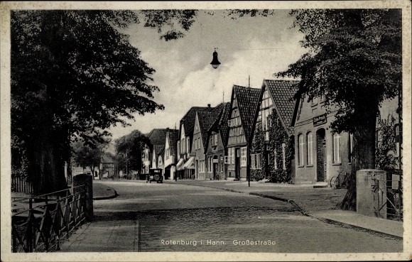 Postcard Rotenburg in Hanover Rotenburg an der Wümme, Great Street, houses