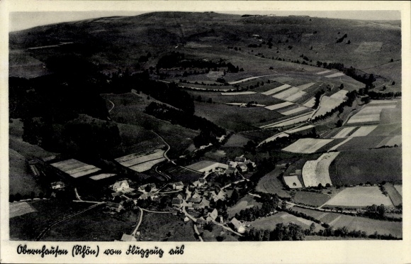 Postcard Obernhausen Gersfeld in the Rhön Hesse, aerial photograph