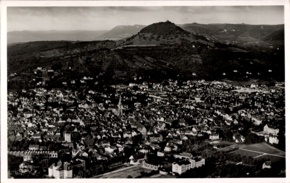 Postcard Reutlingen in Württemberg, aerial photograph, Achalm