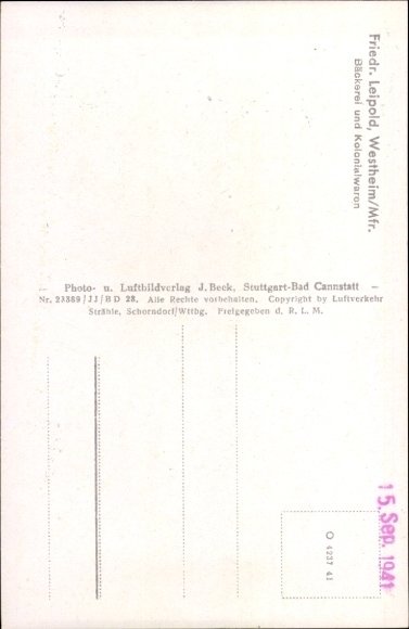 Postcard Westheim Illesheim in Middle Franconia, aerial photograph