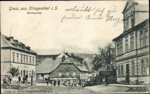 Ansichtkaart Klingenthal in Vogtland Saksen, keizerlijke grens