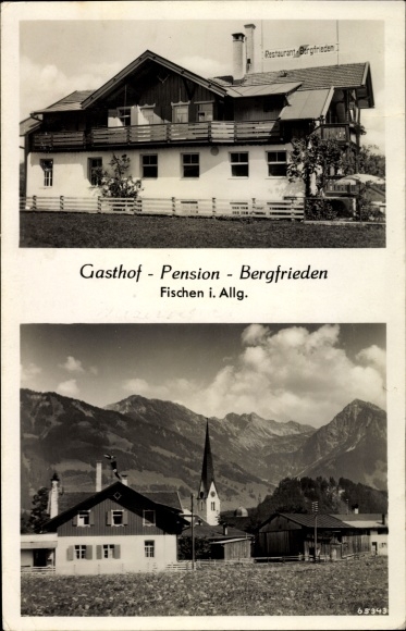 Ak Fischen im Allgäu in Schwaben, Gasthof Pension Bergfrieden
