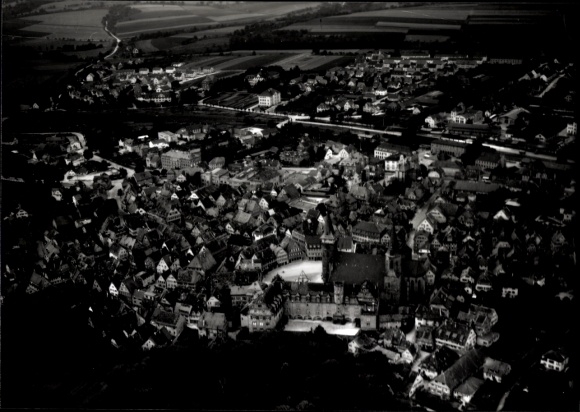 Postcard Oehringen Öhringen in the Hohenlohe district of Württemberg, aerial photograph