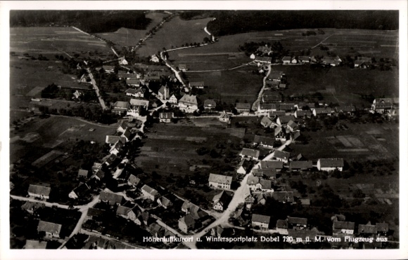 Postcard Dobel in the Black Forest, aerial photograph, Hotel Sonne