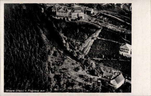 Postcard Wippra Sangerhausen am Harz, aerial photograph
