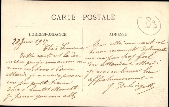 Postcard Vincelles Yonne, La Gare, Railway