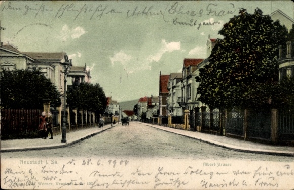 Postcard Neustadt in Sachsen, Albertstraße