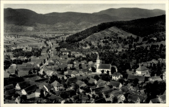 Postcard Zunsweier Offenburg in Baden Black Forest, aerial photograph