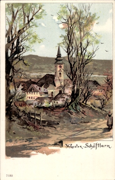 Kunstenaarskaart Guggenberger, T., Schäftlarn Opper-Beieren, klooster