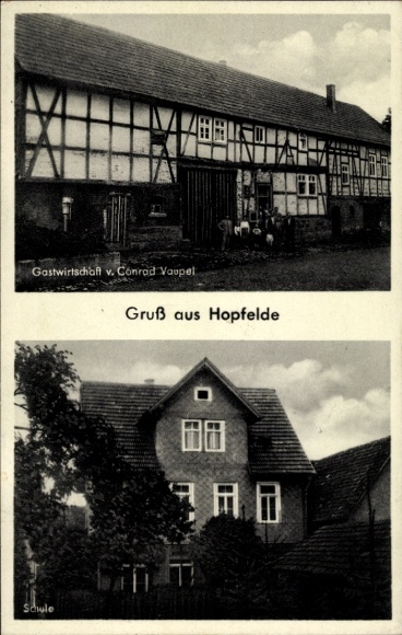 KP Hopfelde Hessisch Lichtenau w Hesji, restauracja Conrad Vaupel, szkoła