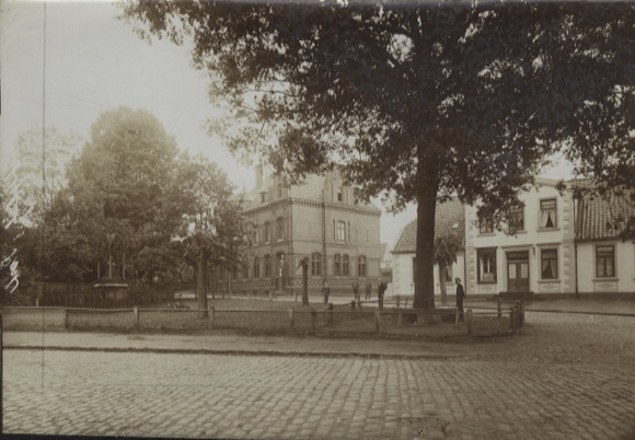 Original photo Soltau, post office and war memorial, around 1900