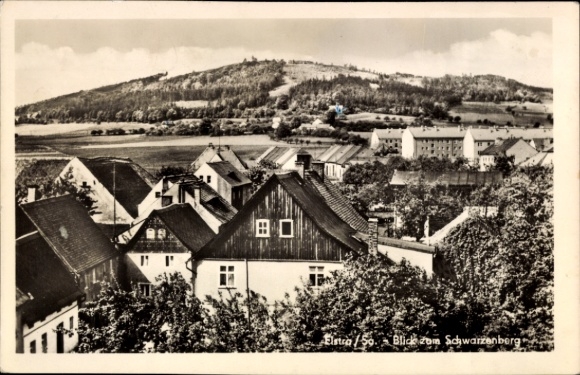 Postcard Schwarzenberg in the Ore Mountains Saxony, view of the rural surroundings, view of houses, no people