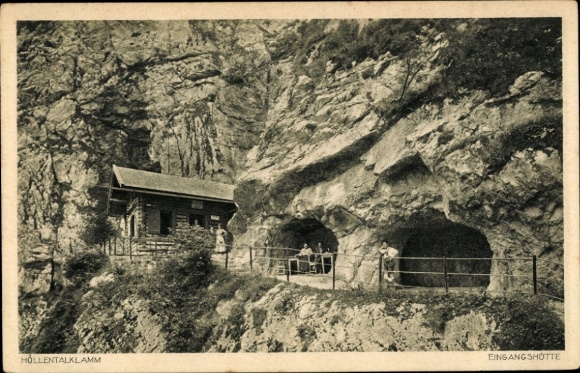 Postcard Hammersbach Grainau Upper Bavaria, Höllentalklamm, entrance hut