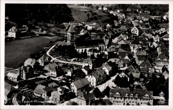 Postcard Elzach near Freiburg Breisgau, aerial photograph
