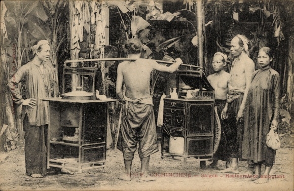 Ak Saigon Cochinchine Vietnam, Restauratent ambulant
