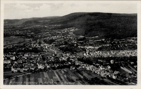 Postcard Nußloch Baden Württemberg, aerial photograph