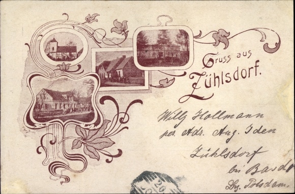Ansichtkaart Zühlsdorf Mühlenbecker Land Oberhavel, kerk, gedeeltelijk uitzicht