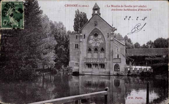 Ak Crosne Essonne, Le Moulin de Senlis, 15. Jahrhundert, ehemalige Residenz von Henri IV.