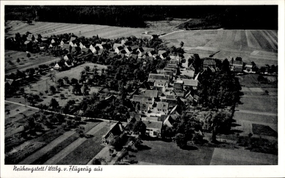 Postcard Neuhengstett Althengstett in the Black Forest Württemberg, aerial photograph