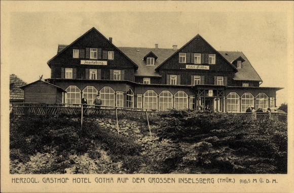 Postcard Brotterode in Thuringia, Großer Inselsberg, ducal inn Hotel Gotha