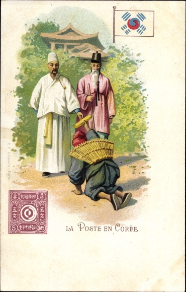 Stamps Chromo-Litho Korea, La Poste en Corée, Postman