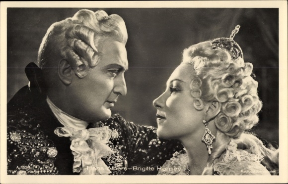 Postcard actor Hans Albers, actress Brigitte Horney, portrait, A 3728/1